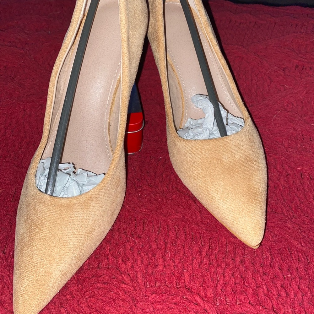 faux suede heels